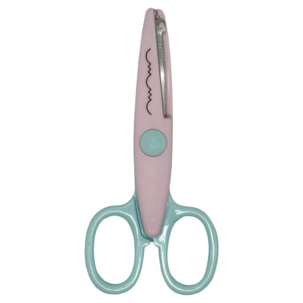 Дитячі ножиці 80685(Pink-Turquoise) з фігурним лезом