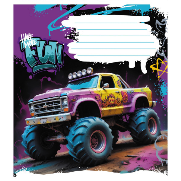 Зошит учнівський "Монстр трак" 024-550238K-5 в клітинку 24 аркуші