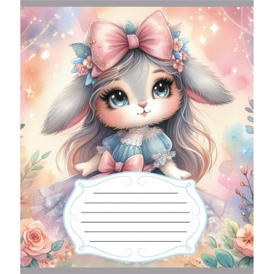 Зошит учнівський "Зайка" 012-590522C-1 в косу лінію 12 аркушів