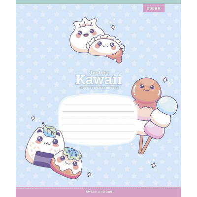 Зошит учнівський "Just be Kawaii" 012-3408K-4 в клітинку 12 аркушів