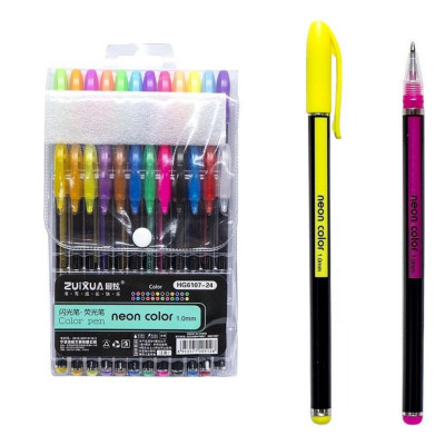 Набір гелевих ручок "Neon color" HG6107-24 24 кольори