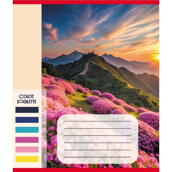 Зошит загальний "Кольори гір" 060-610093K-4 в клітинку 60 аркушів