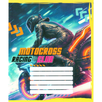 Зошит учнівський "Мотокрос" 012-500103K-1 в клітинку 12 аркушів (959050)