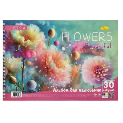 Альбом для малювання "Flowers" АП-0309-2 30 аркушів пружина
