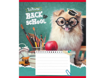 Зошит учнівський "Собака студент" 018-540178L-1 в лінію 18 аркушів