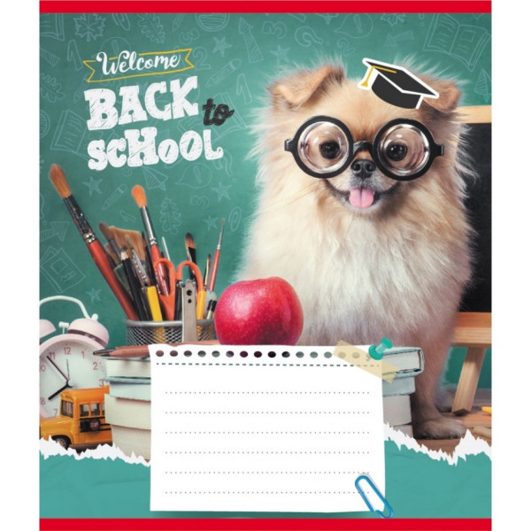 Зошит учнівський "Собака студент" 018-540178L-1 в лінію 18 аркушів