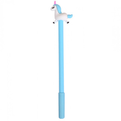 Ручка гелева "Єдиноріг" 6029 синя Синій