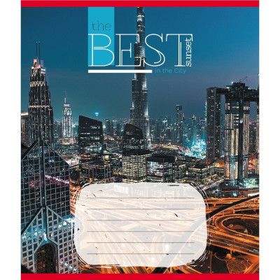 Зошит загальний "Захід сонця у місті" 096-630190K-1 в клітинку 96 аркушів