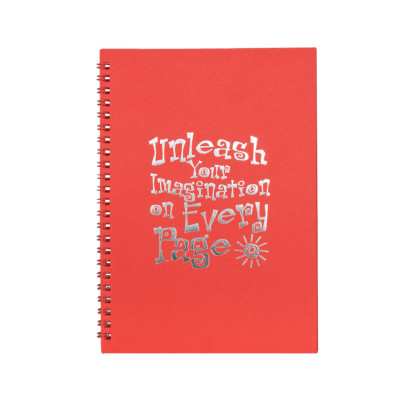 Скетчбук "Дай волю своїй уяві" 13102-KR з червоними листами А5 на спіралі
