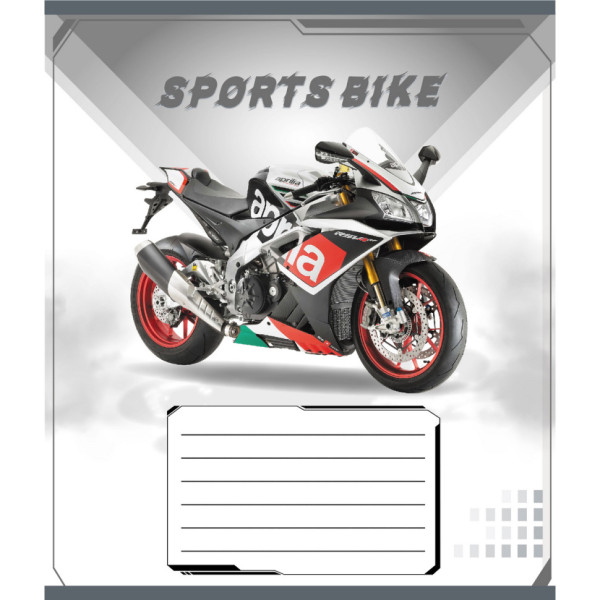 Зошит учнівський "Спортбайк" 012-500196K-1 в клітинку 12 аркушів