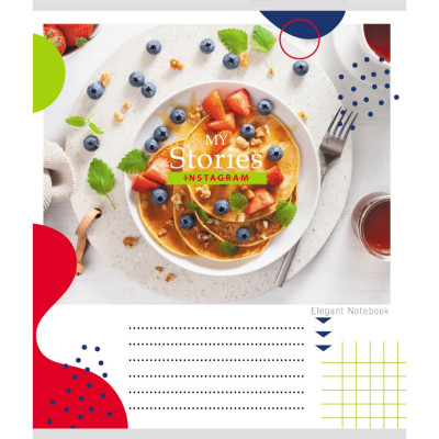 Зошит учнівський "Інста сторі" 012-510249C-1 в косу лінію 12 аркушів