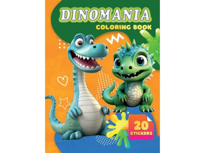 Дитяча розмальовка Dinomania А06012503 20 наліпок А4 Дитяча розмальовка Dinomania А06012503 20 наліпок А4