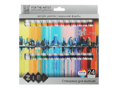 Набір акрилових фарб ArtLine ZB.6664 24 кольори по 12 мл