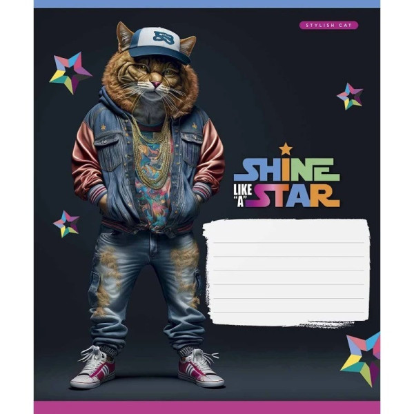 Зошит учнівський "Dance star" 018-3276L-1 в лінію 18 аркушів Зошит учнівський "Dance star" 018-3276L-1 в лінію 18 аркушів