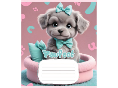 Зошит учнівський "Цуценята" 012-510126C-3 в косу лінію 12 аркушів