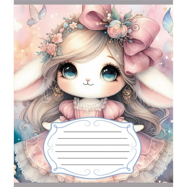 Зошит учнівський "Зайка" 012-590522C-2 в косу лінію 12 аркушів