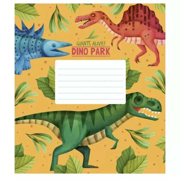 Зошит учнівський Dino park 012-3227K-1 в клітинку на 12 аркушів Зошит учнівський Dino park 012-3227K-1 в клітинку на 12 аркушів