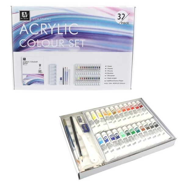 Набір для творчості "Art Nation" A32 24 кольори по 12 мл палітра