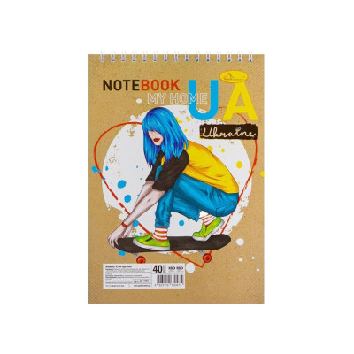 Блокнот А5 "Патріотичний" АП-1905-2 40 аркушів пружина зверху Блокнот А5 "Патріотичний" АП-1905-2 40 аркушів пружина зверху