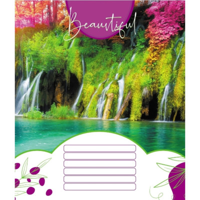 Зошит учнівський "Красиві водоcпади" 018-530100K-3 в клітинку 18 аркушів