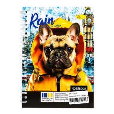 Блокнот для записів Rain is not a problem АП-1708-2 А5 80 аркушів пружина збоку