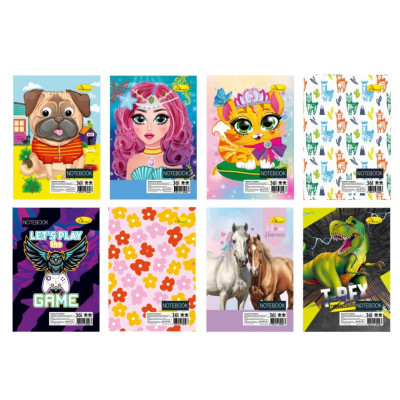 Блокнот дитячий А7 АП-1714 на пружині 36 аркушів асортимент