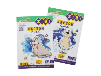 Набір білого двостороннього картону А4 KIDS Line ZB.1991 180 г/м² 10 аркушів