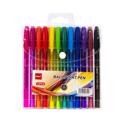 Набір ручок кулькових "Ellott" ET1194-12 Bambi 12 кольорів