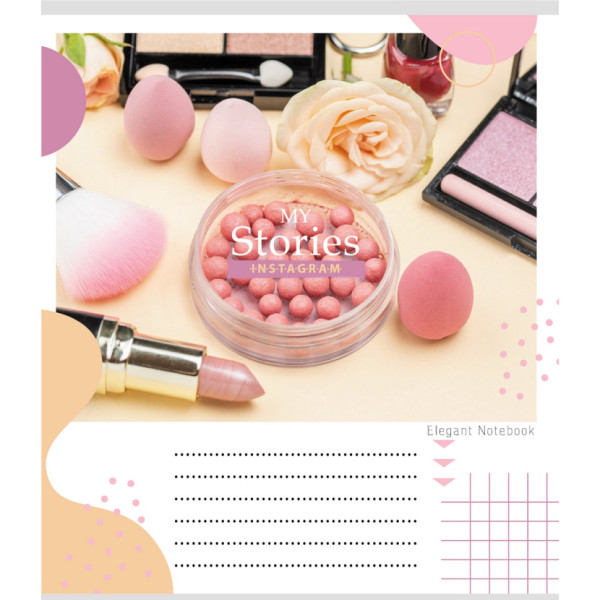 Зошит учнівський "Інста сторі" 012-510249C-2 в косу лінію 12 аркушів