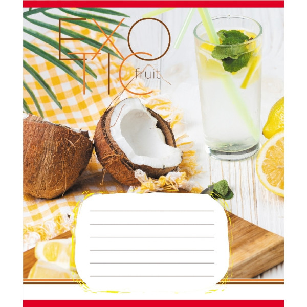 Зошит загальний "Екзотичні фрукти" 048-590098K-4 в клітинку 48 аркушів