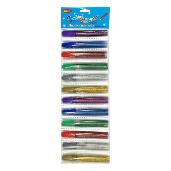 Клей для творчості з блискітками CG1012 10 мл 6 кольорів 12 баночок