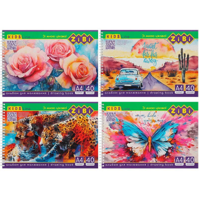 Альбом для малювання KIDS Line ZB.1442 на пружині А4 40 аркушів в асортименті