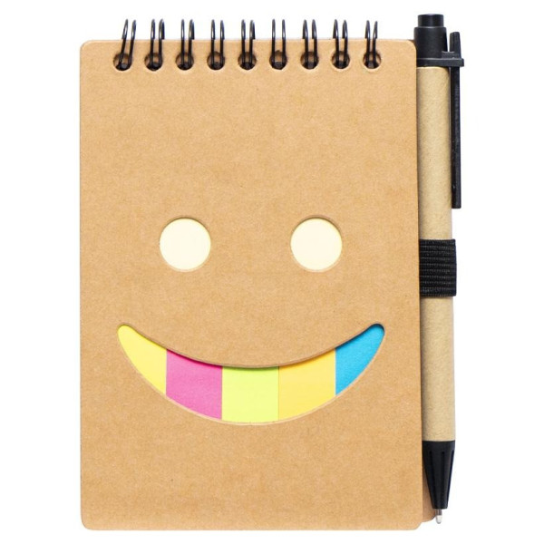 Блокнот А6 з набором стікерів та ручкою на спіралі JX005 64 аркушів