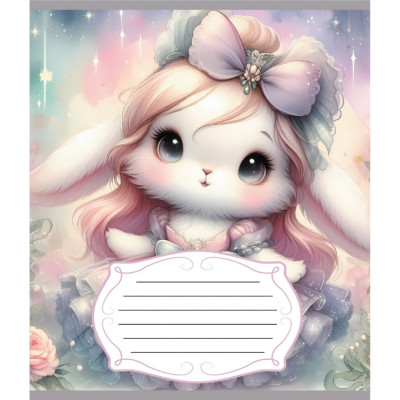 Зошит учнівський "Зайка" 012-590522C-3 в косу лінію 12 аркушів