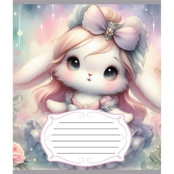 Зошит учнівський "Зайка" 012-590522C-3 в косу лінію 12 аркушів