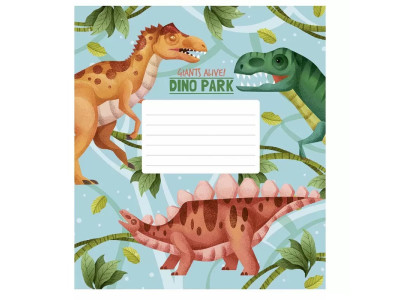 Зошит учнівський Dino park 012-3227K-2 в клітинку на 12 аркушів