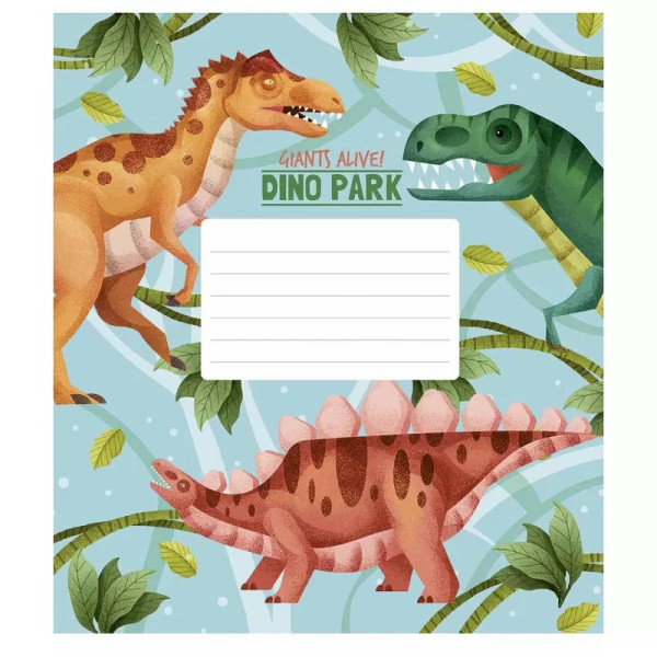 Зошит учнівський Dino park 012-3227K-2 в клітинку на 12 аркушів