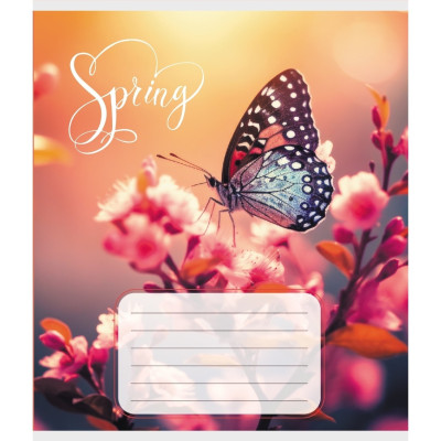 Зошит учнівський "Метелик весною" 018-530216K-1 в клітинку 18 аркушів