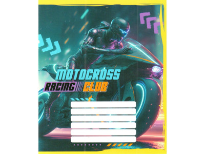 Зошит учнівський "Мотокрос" 012-500103K-3 в клітинку 12 аркушів (959050)