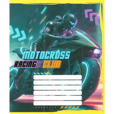 Зошит учнівський "Мотокрос" 012-500103K-3 в клітинку 12 аркушів (959050)