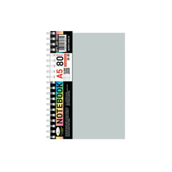 Блокнот А5 АП-1505(Grey) 80 аркушів пружина збоку