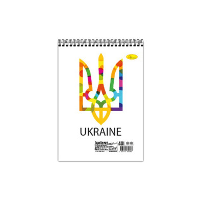 Блокнот "Emblem of Ukraine" А6 АП-1907-6 40 аркушів пружина зверху Блокнот "Emblem of Ukraine" А6 АП-1907-6 40 аркушів пружина зверху