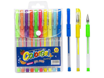 Набір гелевих ручок 108-6(10) 10 кольорів неонові