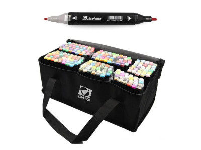 Набір скетч-маркерів двосторонніх ST40664 в наборі 204 штуки