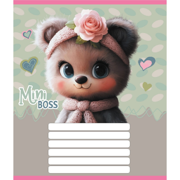 Зошит учнівський "Міні ведмедики" 012-510157C-3 в косу лінію 12 аркушів (959051)