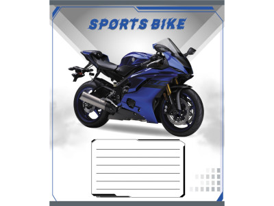 Зошит учнівський "Спортбайк" 012-500196K-3 в клітинку 12 аркушів