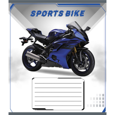 Зошит учнівський "Спортбайк" 012-500196K-3 в клітинку 12 аркушів