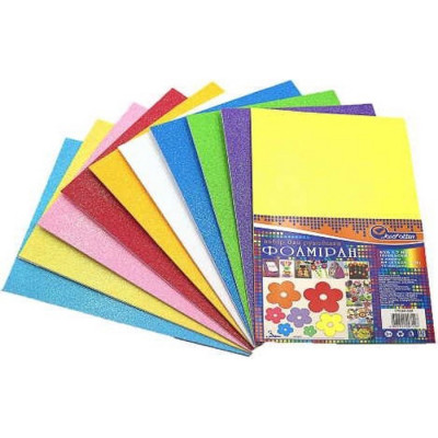 Набір кольорового фоамірану з глітером 17IA4-MIX 17-01 мм 10 аркушів Набір кольорового фоамірану з глітером 17IA4-MIX 17-01 мм 10 аркушів