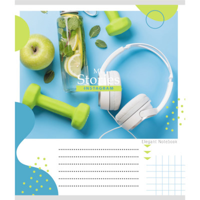 Зошит учнівський "Інста сторі" 012-510249C-3 в косу лінію 12 аркушів