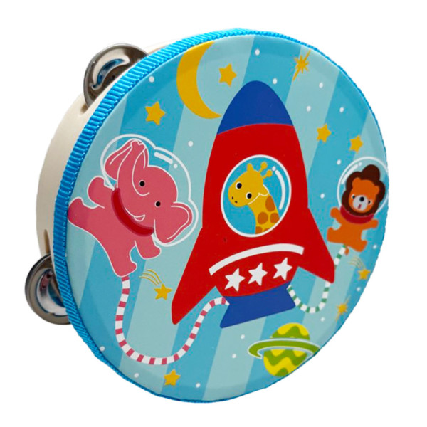 Деревяна іграшка Бубен "Космос" MD 0367-56 діаметр 15 см